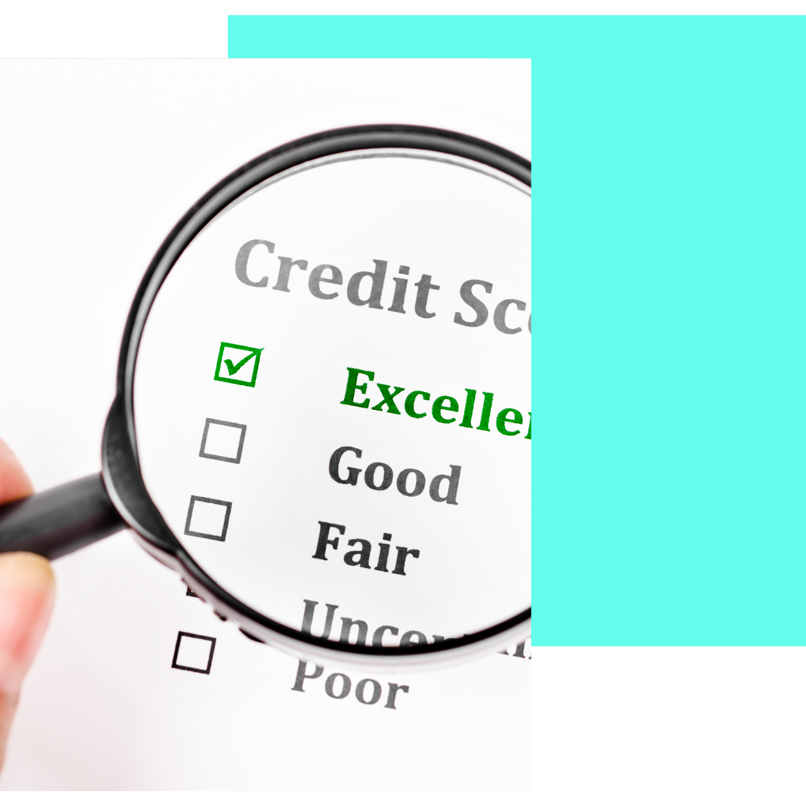 An image of piece of paper with the text 'credit score', representing how lenders determine a borrower's creditworthiness to minimize financial losses and ensure responsible lending practices.